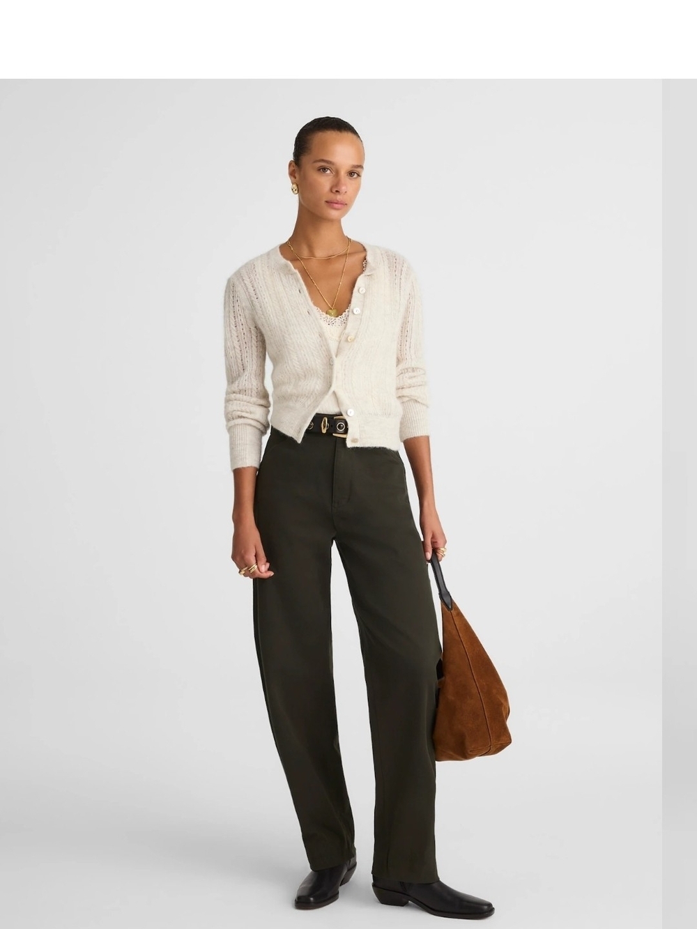 NWT Madewell Tall Balloon Pant Utility Midnight Olive Barrel 27T